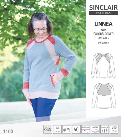 Linnea colorblocked sweater (PDF)
