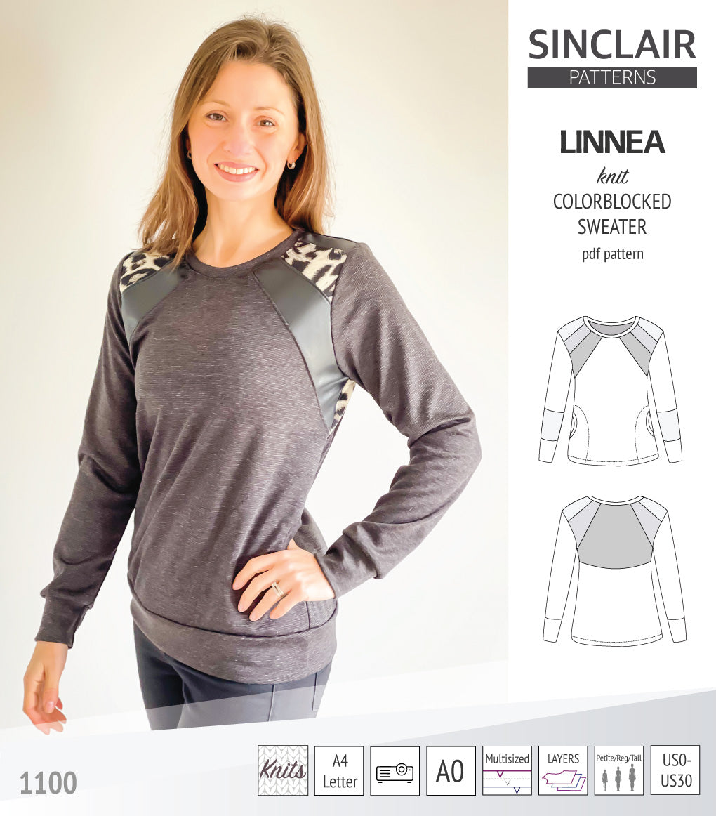 Linnea colorblocked sweater (PDF)