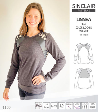 Linnea colorblocked sweater (PDF)