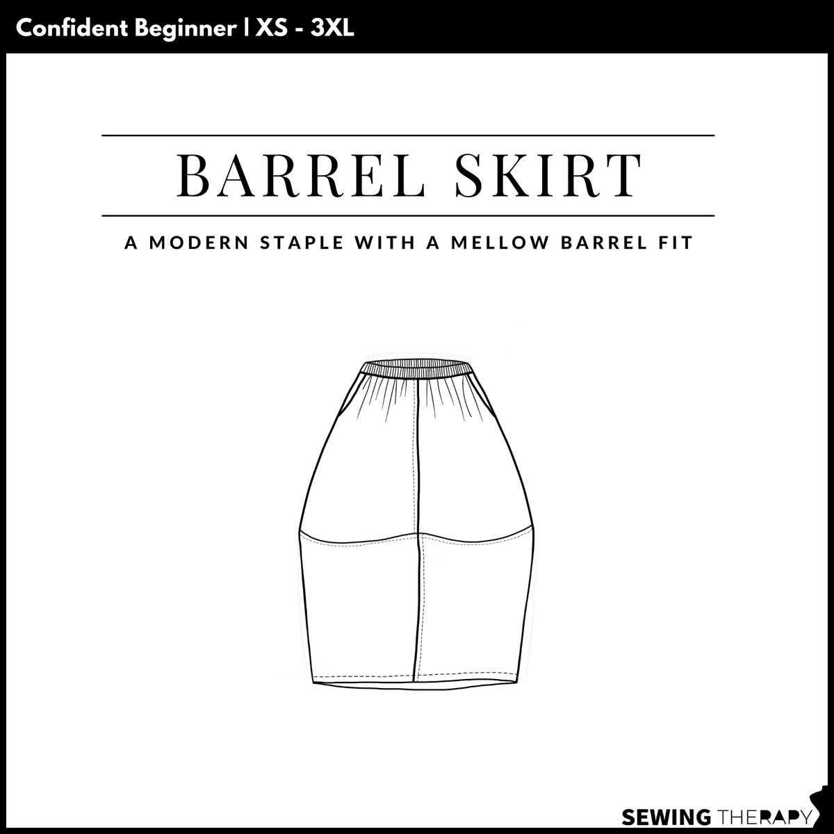 PDF Barrel Skirt Pattern - Sewing Therapy