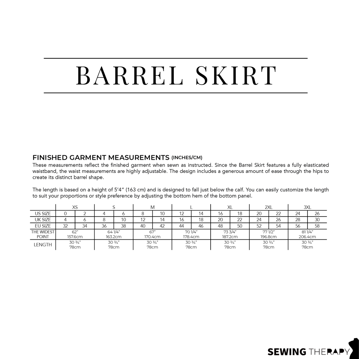 PDF Barrel Skirt Pattern - Sewing Therapy