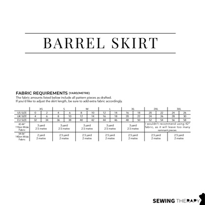 PDF Barrel Skirt Pattern - Sewing Therapy