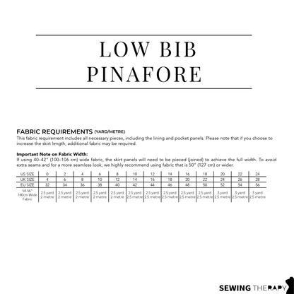 PDF Low Bib Pinafore Pattern - Sewing Therapy