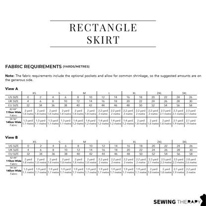 PDF Rectangle Skirt Pattern - Sewing Therapy