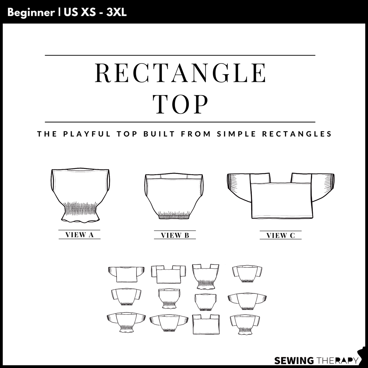 PDF Rectangle Top Pattern - Sewing Therapy