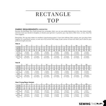 PDF Rectangle Top Pattern - Sewing Therapy