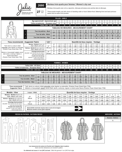 2680 // Stretch City Coat - Jalie