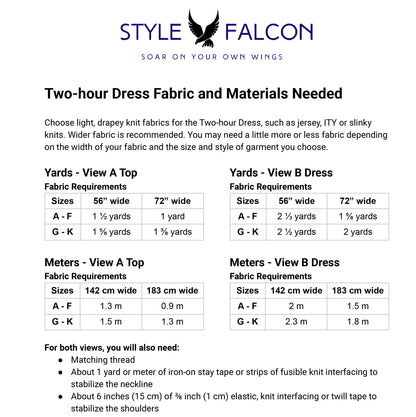 Style Falcon Two-hour Dress Digital Sewing Pattern