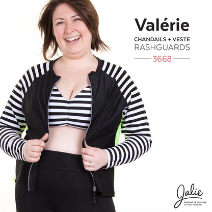 Jalie 3668 - VALÉRIE - View C over GIGI Bikini (A) and LOULOUXE skort
