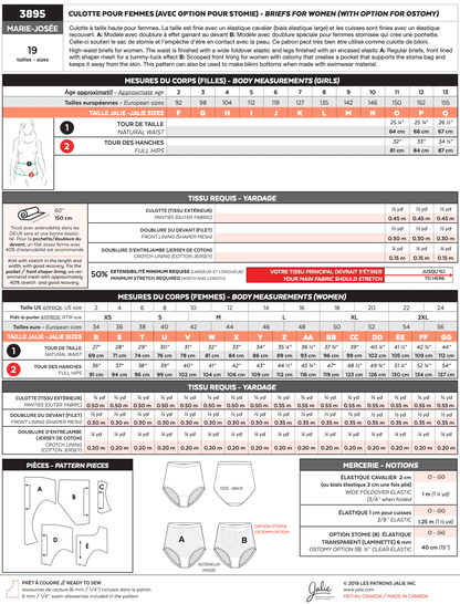 3895 // MARIE-JOSÉE Women's Briefs (with ostomy option) - Jalie