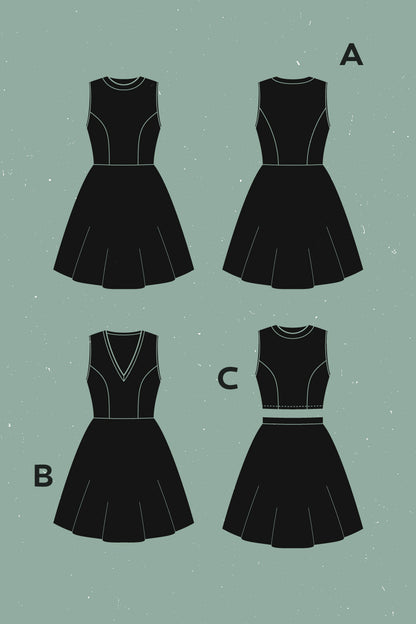 Zéphyr Dress, Top + Skirt Pattern